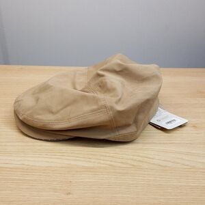 SCALA Hat Mens XL Tan Newsboy Driving Cap
